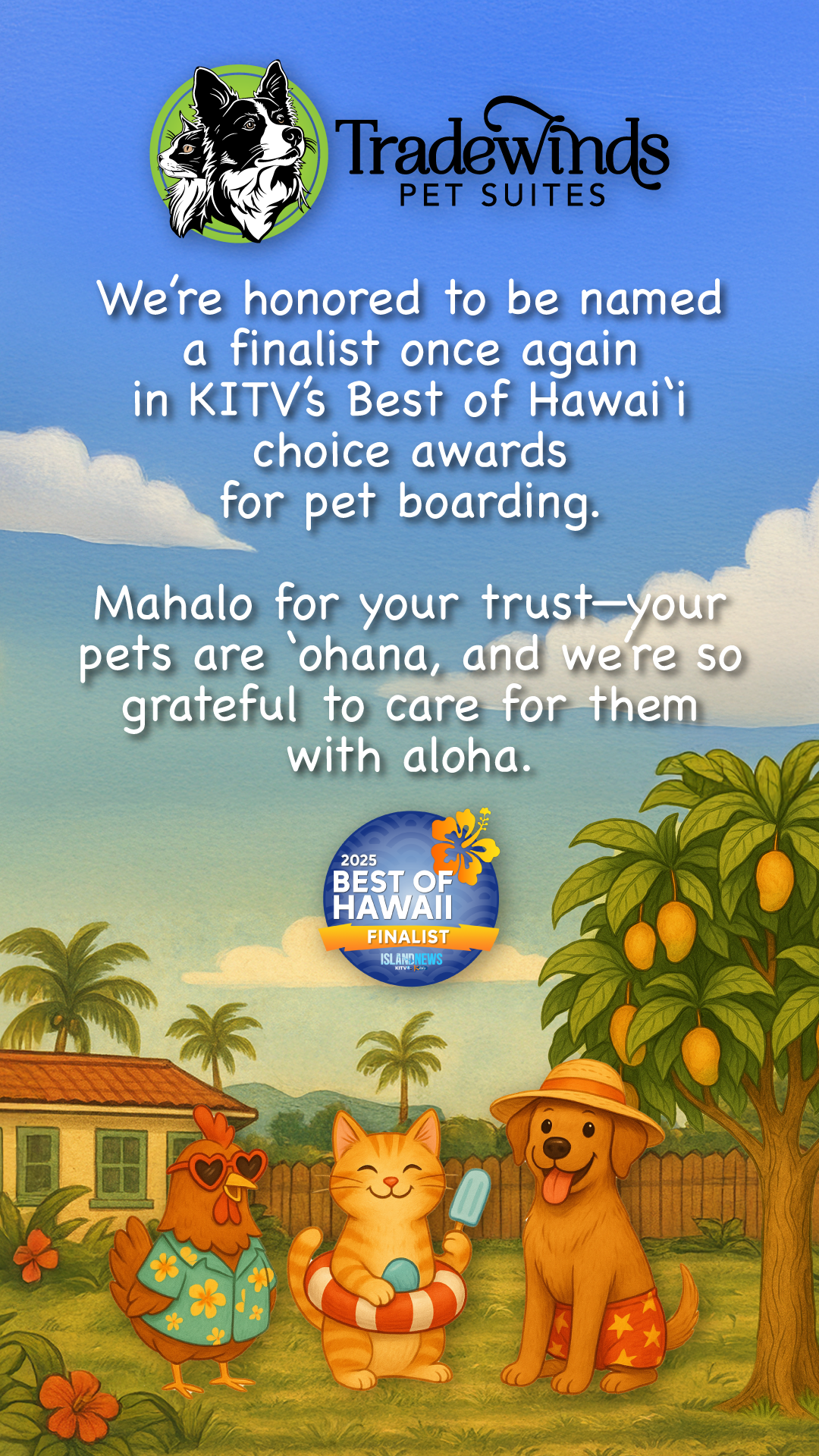 Tradewinds Pets - 2025 Best of Hawaii Pet Boarding